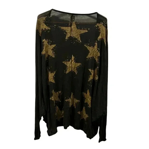 Sweaters - Sheer black cover up sweater with stars size M